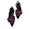 Modische vielseitige Blumen-Baotou-Sandalen Damen 2025 Sommer Neu Temperament Spitz Vielseitig Seite Luft Riemchensandalen