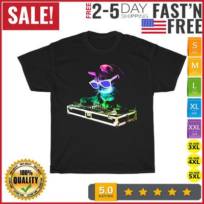 HOUSE CAT Rainbow DJ Cat Kitty Vintage T Shirt Mens Womens Tees Top Men Fashion 2023 Women T Shirt Mens Womens Tees Top