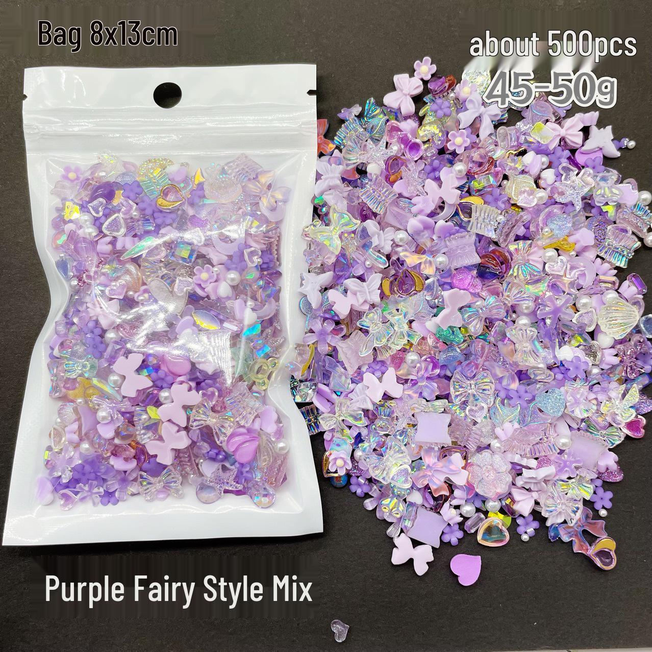 

Трансграничный набор смолы для большого фееричного нейл-арта: Красочные банты и цветы Авроры для DIY-творений