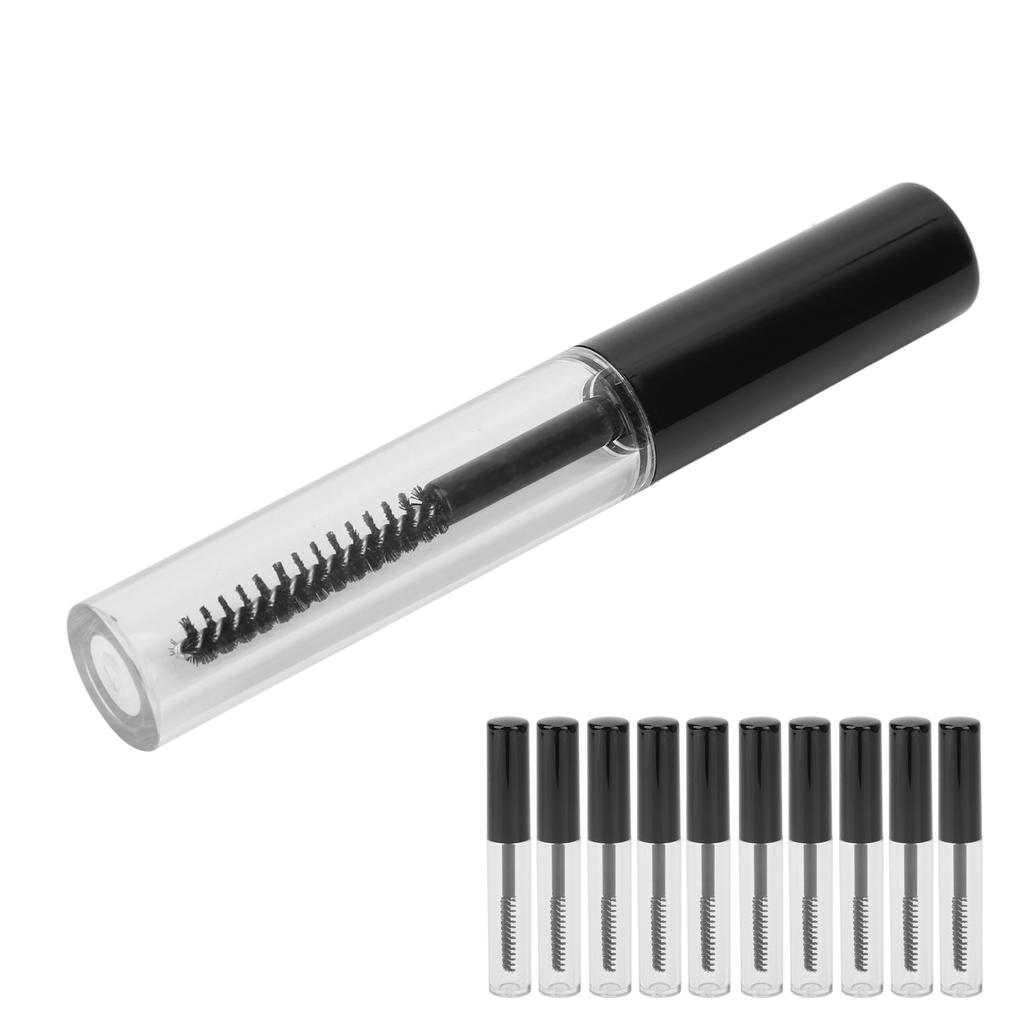 10pcs Empty Mascara Tube Refillable Eyelash Cream Container with Wand for Cosmetics 1.5ml
