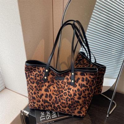 Leopard Print Large-Capacity Casual Shoulder Tote Bag
