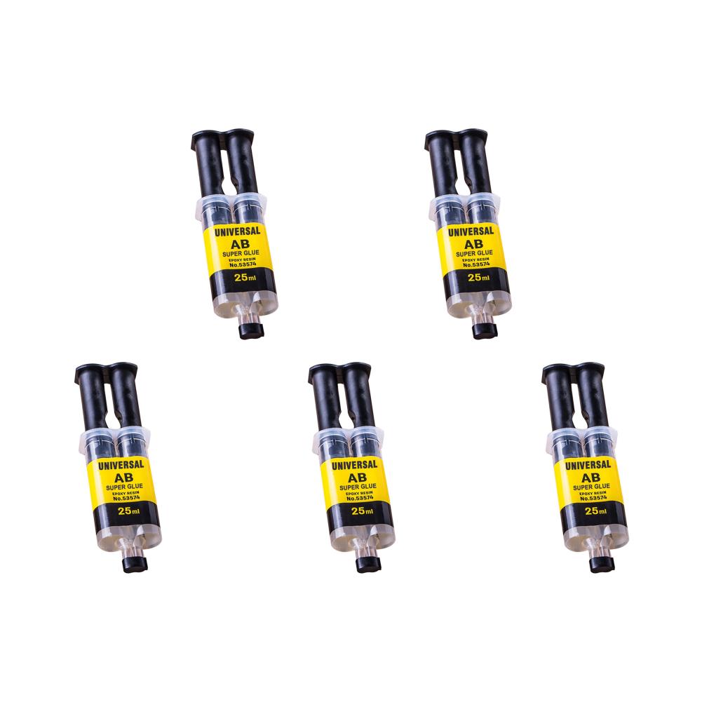 5pcs Reliable Long-Lasting Glue 25ml/1pc Universal Adhesive Super AB Glue for Glass Metal Wood Ceramic Hardware Repair Glue