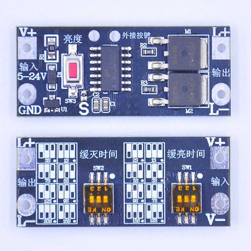 PWM Adjustable Fade Dimmer Module Featuring Overloads Protections and Easy Installation for LED Strips