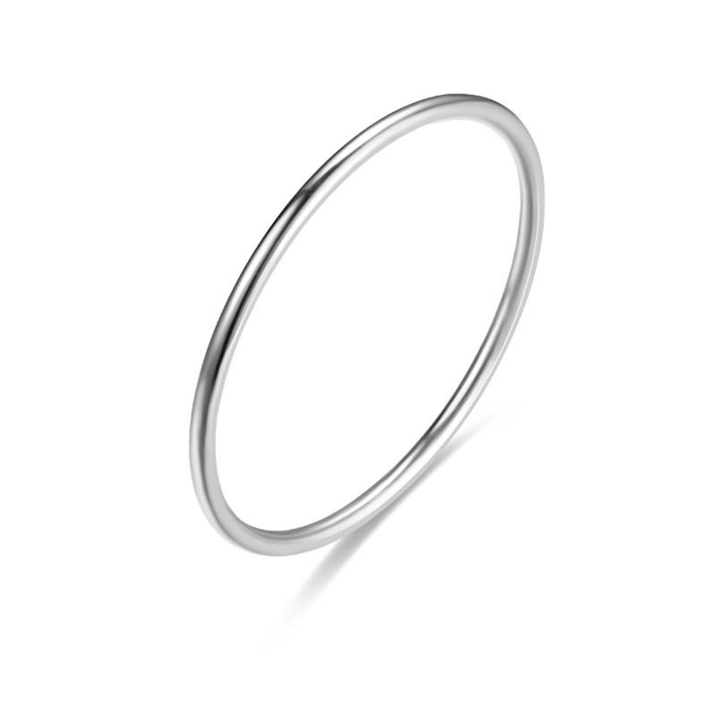 Simple 1MM plain ring, temperament niche smooth ring niche light luxury couple ring No. 4