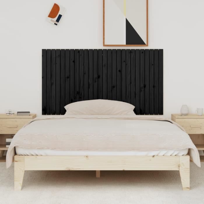 824912 vidaXL Tête de lit murale Noir 166x3x90 cm Bois massif de pin