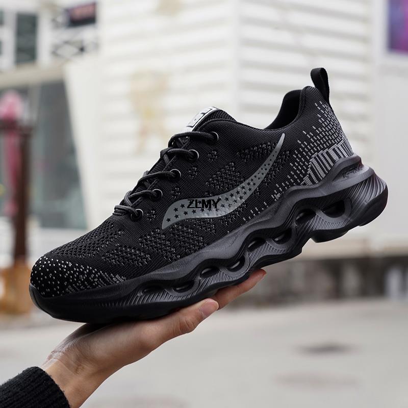 

Нові чоловічі захисні черевики, стійкі до проколів, кросівки зі сталевими носками для чоловіків, промислові дихаючі робочі черевики, легкі захисні черевики 46 чорний