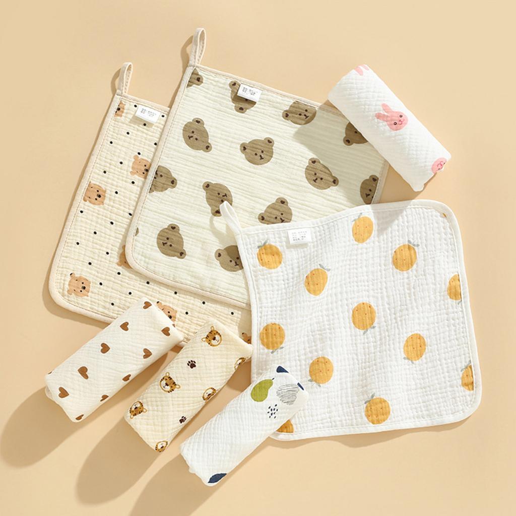 Baby Washcloths with 4-layer for Newborn Soft Baby Wash Cloths for Boys Girls Cotton Face Towels for Newborn 10x10-inch