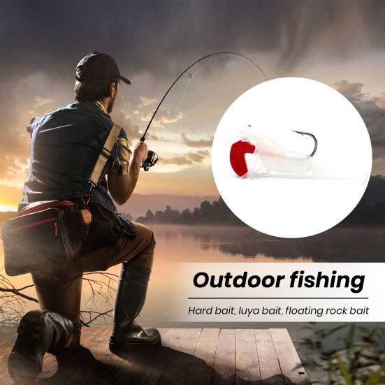 Shrimp Bait Realistic Looking Bright Color Flexible Highly Simulated with Sharp Hook Easy Penetration Multi-Section Shrimp Bait Luminous