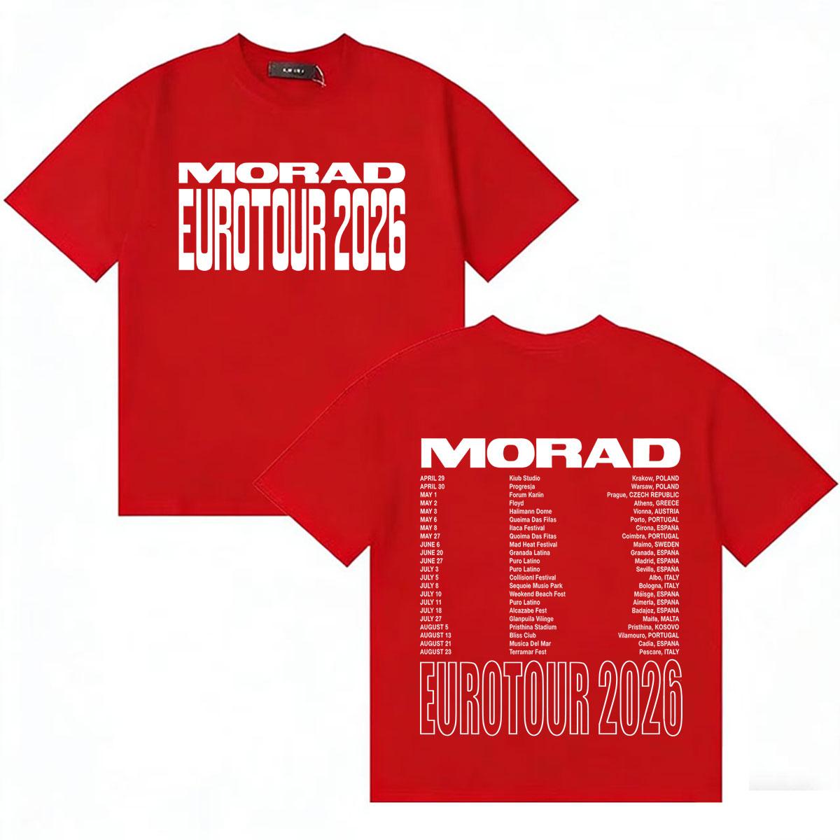 

Rapper Morad 2026 Letters Print Graphics T Shirts Unisex Women Fashion Hip Hop Tshirt Y2K Cotton Casual 90s Short Sleeve Tshirts S