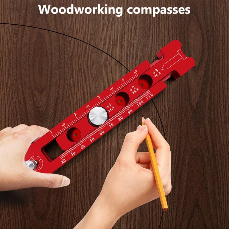 Woodworking Scribing Gauge Center Finder Ruler Scribing Circle Ruler Woodworking Compass Comaptible for w/ Woodturners B