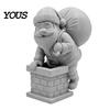 Sturdy PLA Santa Figurine for Collectors 3D Printed Climbing Figurine, Christmas Cute Claus Ornament DIY Craft Holiday with Gift Bag Home Office