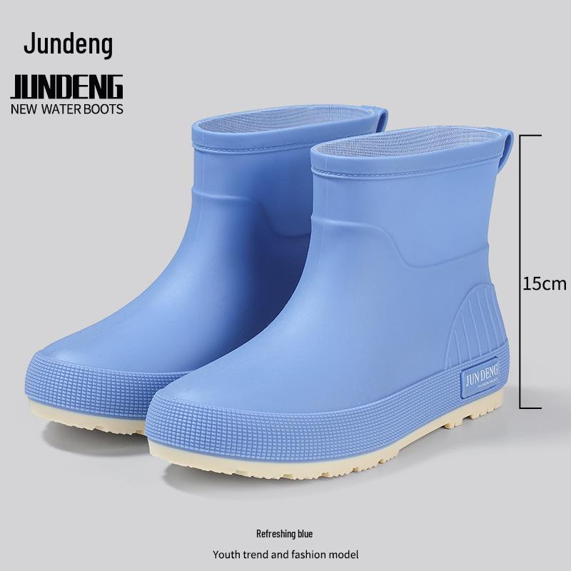 Women's Non-Slip Short Ankle Rain Boots - Summer Rubber Shoes for Outdoor, Student, or Kitchen Use