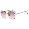 Vintage Square Sunglasses Woman Classic Frameless Gradient Mirror Sun Glasses Female Fashion Rimless Sun Glasses