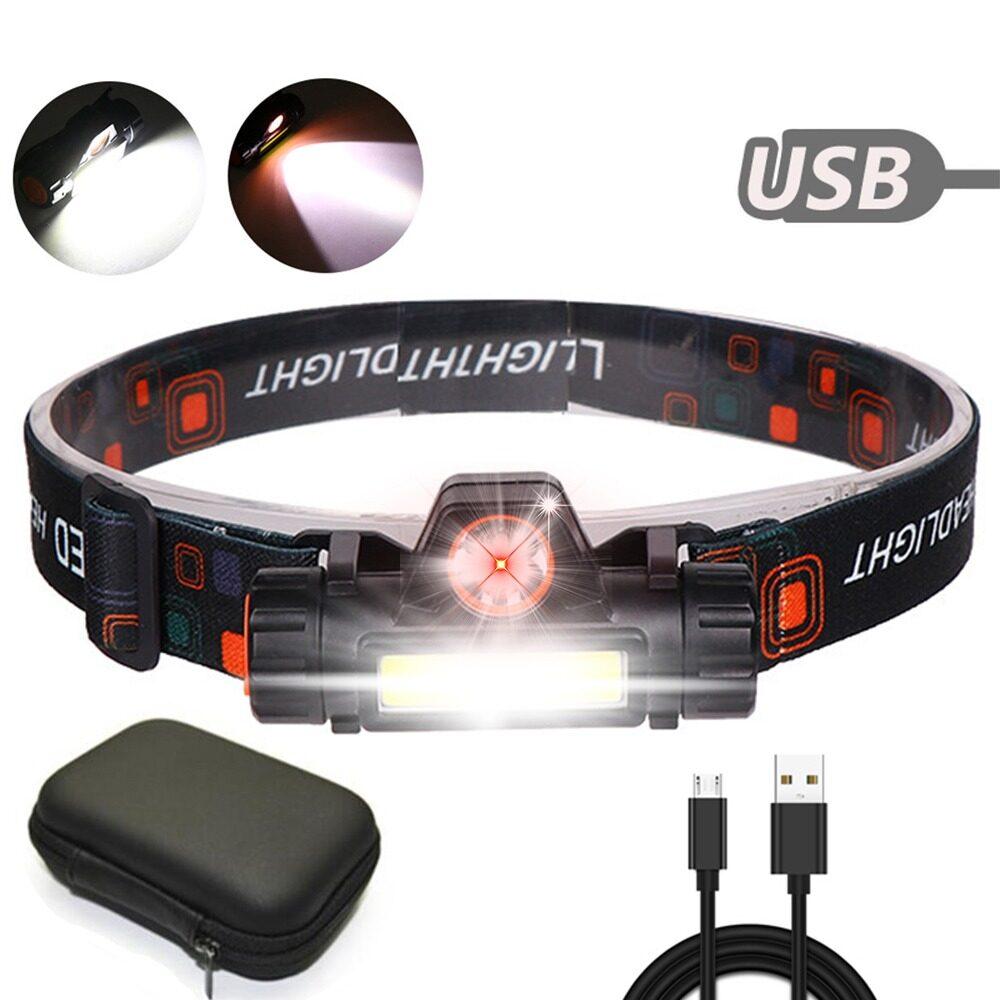 Buy Most Powerful Headlight XPE+COB USB Headlamp Head Light Waterproof