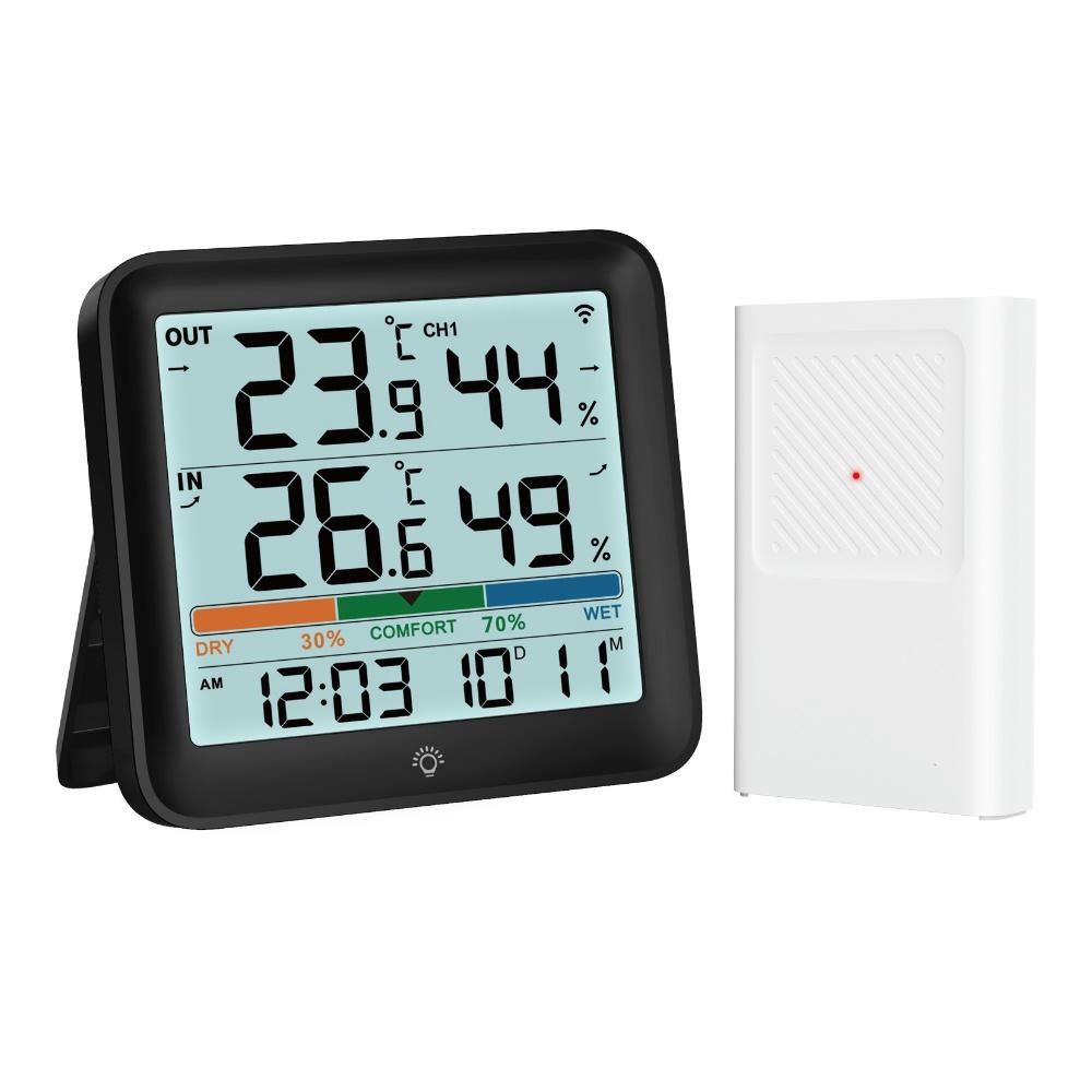 

2025 New Digital Thermometer Hygrometer Indoor Outdoor, LCD Wireless Smart Humidity Meter Room Temperature Monitor for Home/Baby чёрный