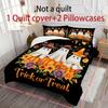 Comforter 3Pcs Halloween Pumpkin Ghost Pattern Printed High-Definition Printed Bedding Set