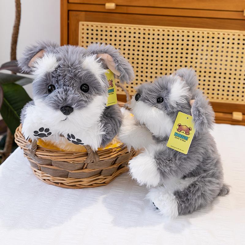 Cute Schnauzer Dog Plush Doll Sleeping Pillow Puppy Puppy Doll Doll Children