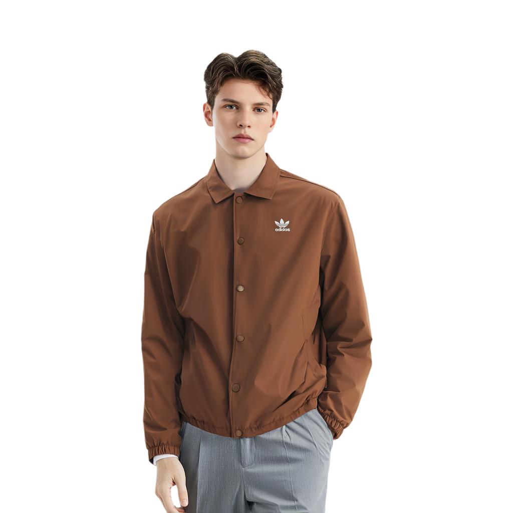 Adidas Originals City Skate Coach Jacket Solid Logo Sports Jacket Men Jacket Brown IY5385