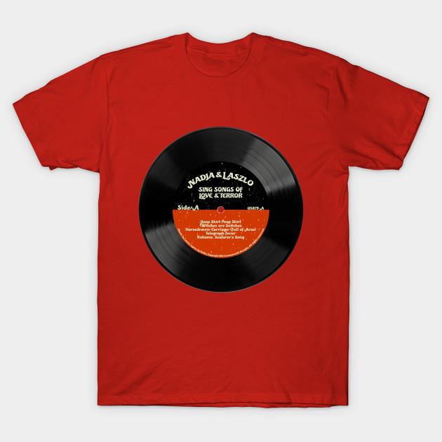 Men Black Print T-shirt Nadja & Laszlo, The Human Music Group No-Cut Transfer Paper Print Cotton Tshirt 4XL красный