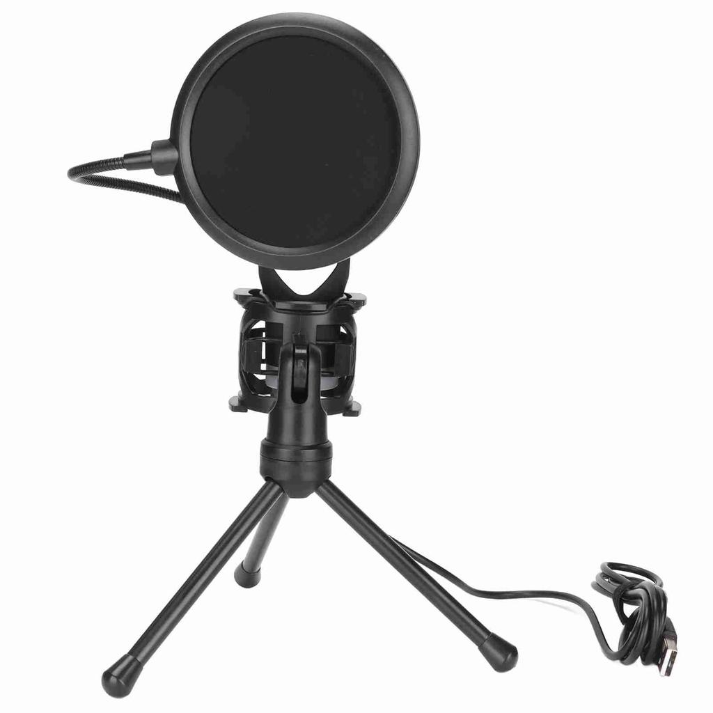 USB Microphone 360 Degree Rotation RGB Indicator Gaming Microphone with Windscreen and Tripod Stand for PS5 PC