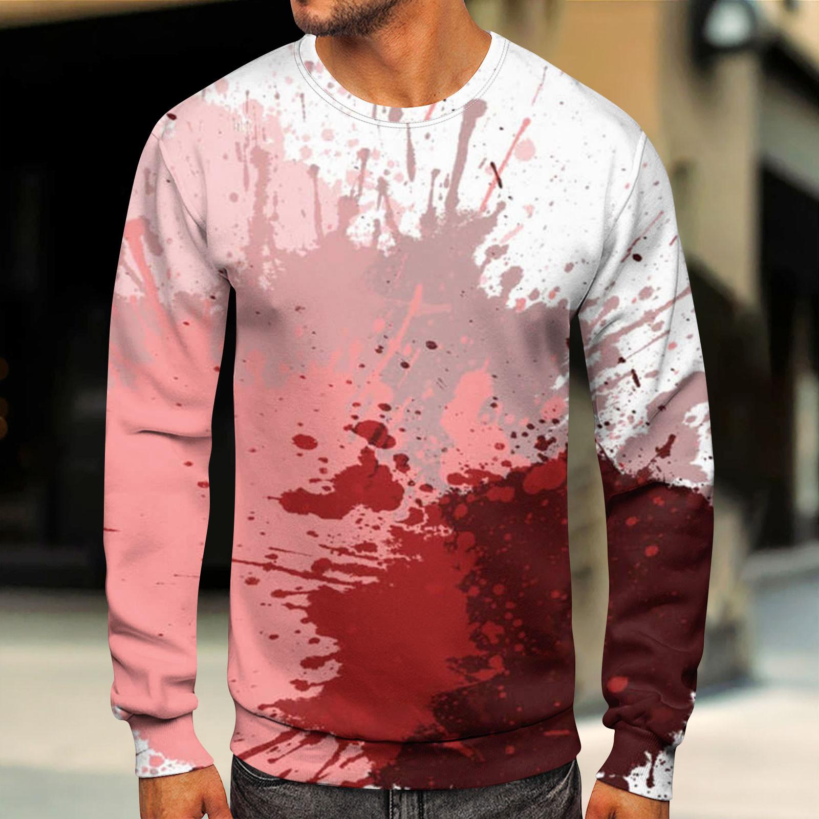 

Мужские топы с круглым вырезом, мужской повседневный модный пуловер с длинным рукавом и круглым вырезом XL арбуз красный