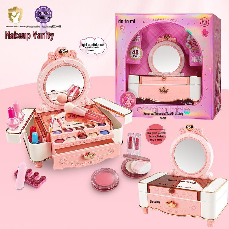 Prinzessin Make-up Set für Mädchen - Kosmetikkoffer mit Lippenstift & Nagellack