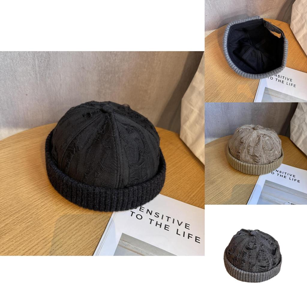 Japanese Retro Cap With Distressed Details And Wind Resistance For Fall And Spring Fashion