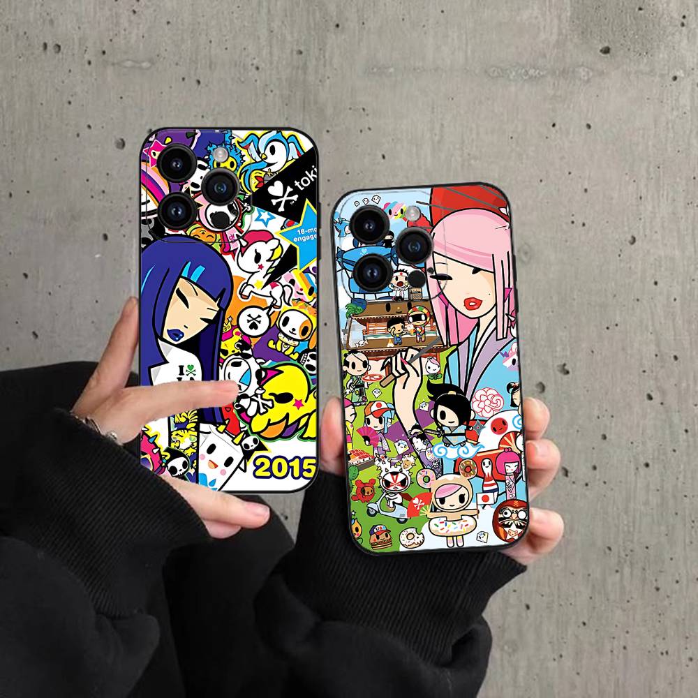 Japan T-Tokidokis Phone Case Phone Case For Iphone 17 16 15 11 13 14 Pro Max X Xr Xs Max 12mini Black Shell Cover Case