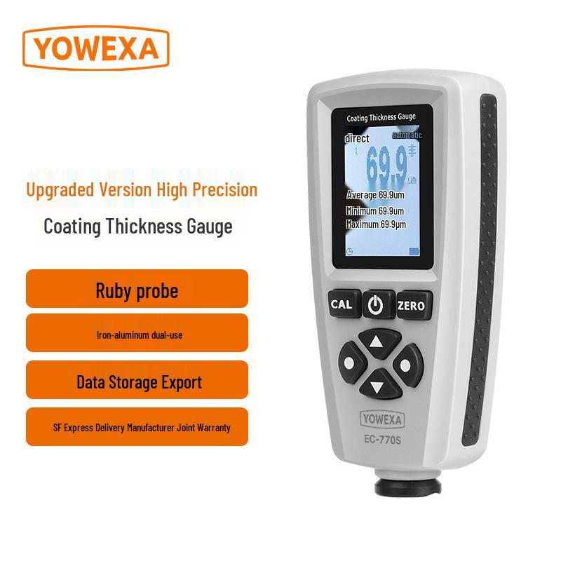 

Yuwen EC-770S Coating Thickness Gauge - Galvanized, Oxide, Paint Film Dry Thickness Tester