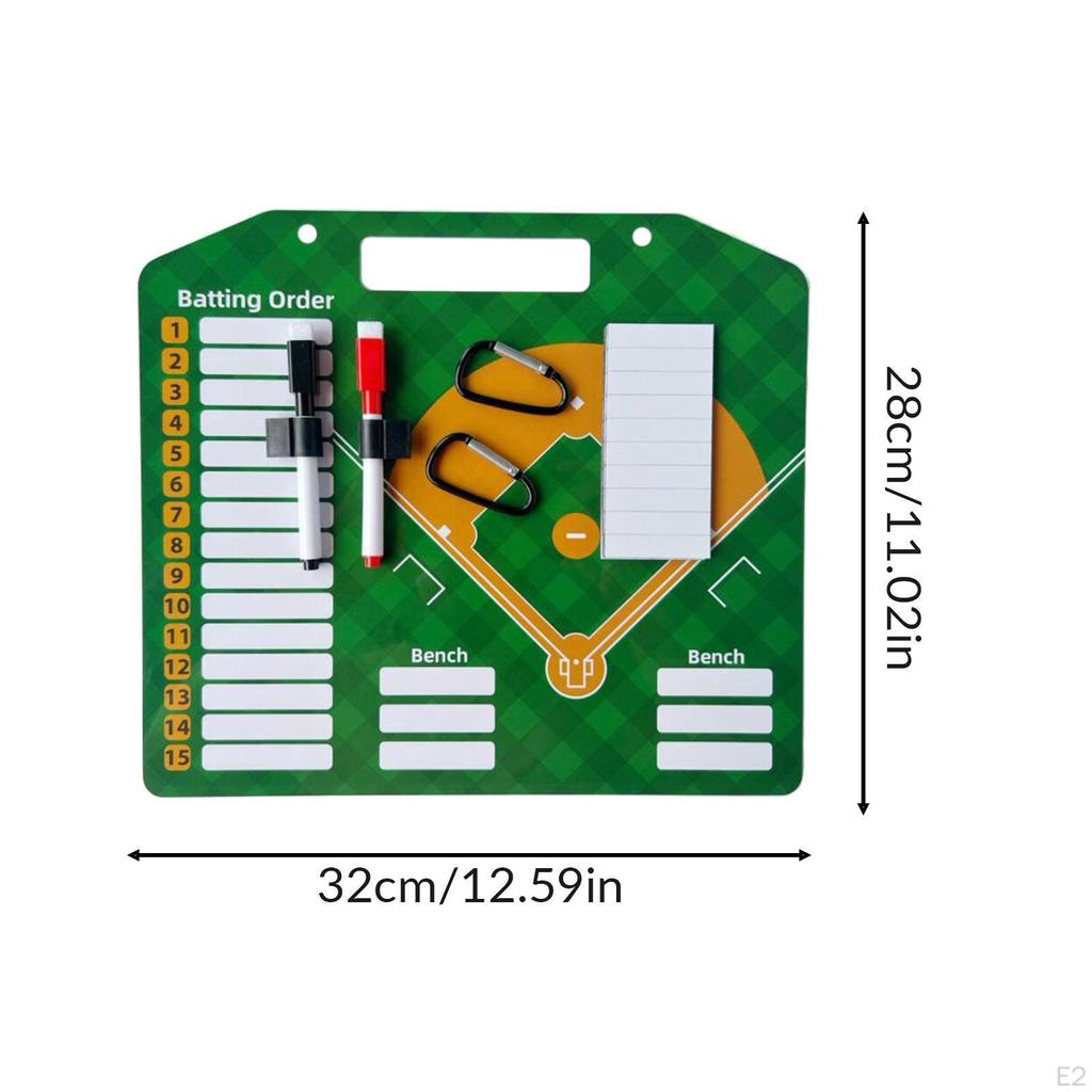Baseball Coaching Board 2 Erasable Pens Double Sided for Recreation Practice