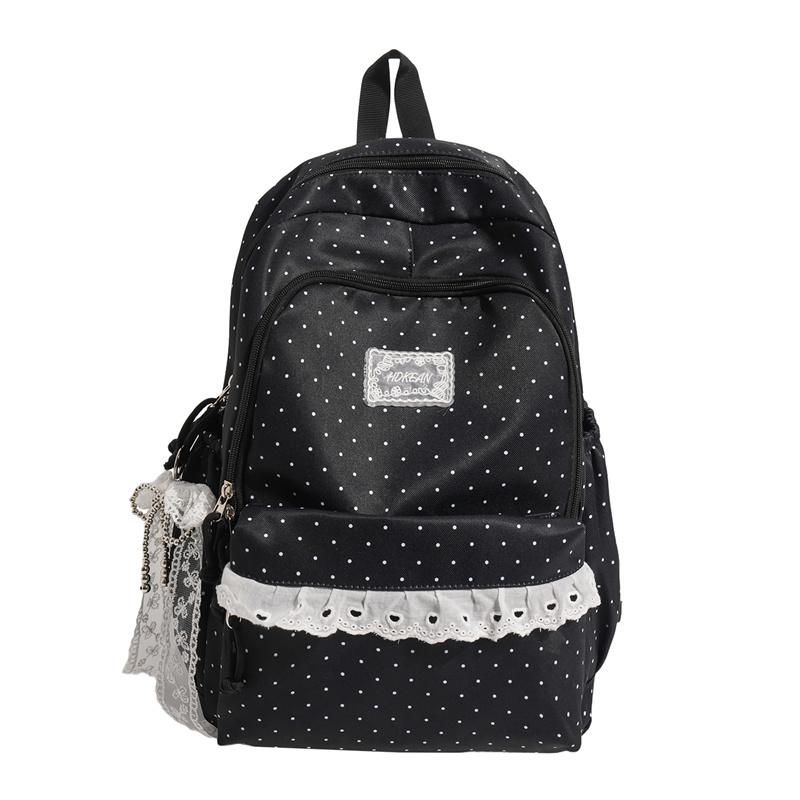 College-Stil Wellenpunkt Student Schulrucksack Damen Spitze Rucksack
