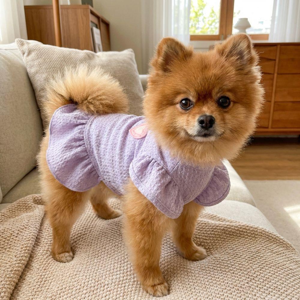 Flying Sleeve Dog Princess Dress Breathable Mesh Princess Apparel Pet Cake Skirt  Daily Wear