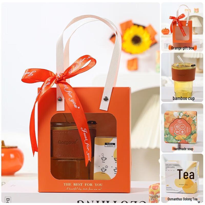Bamboo Cup Gift Set with Tea & Soap Package 12 - Bamboo Cup, Tea Bag, Soap