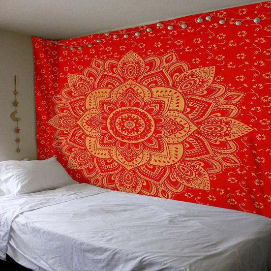 Mandala Flower Print Wall Hanging Tapestry Carpet Mat Home Living Room Decor
