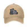 Klassische MEWGENICS Frank Baseballkappe Unisex-Stil Used-Denim Gewaschene Kopfbedeckung Outdoor-Workouts Verstellbare Passform Kappen Mütze