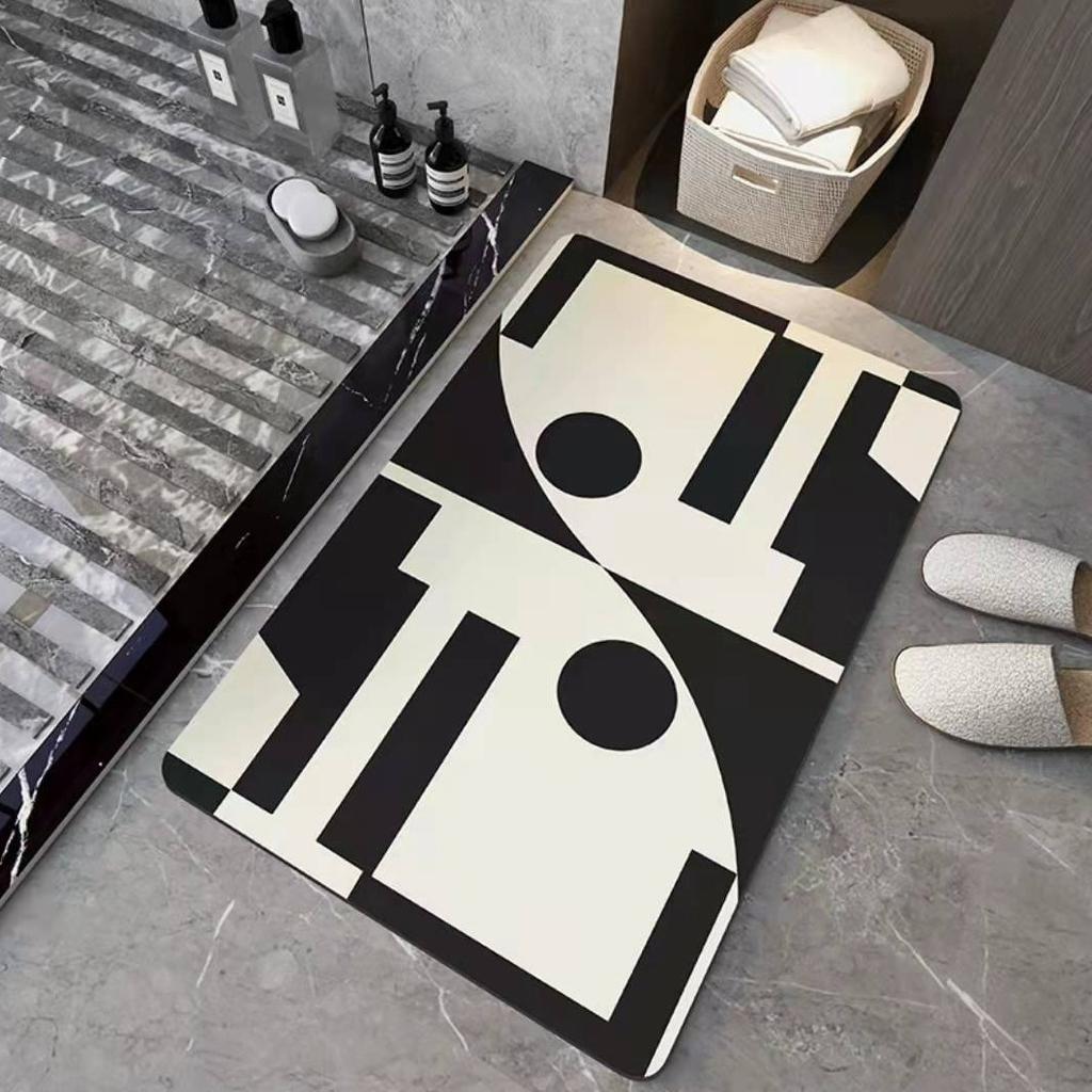 Simple and Creative Diatom Mud Soft Cushion Bathroom Washroom Door Moisture-wicking Easy To Dry Foot Mat Entry Door Slip-resistant Mat