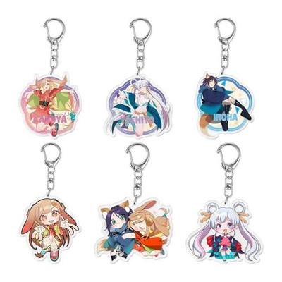 [Fantasyon] Kaguya-hime Keychain Set (6 Pcs) - Kaguyahime, Sayoha Sakiyori, Yachiyo Tsukimi Anime Goods, Lightweight, Portable, Bag Charm, Keyring,