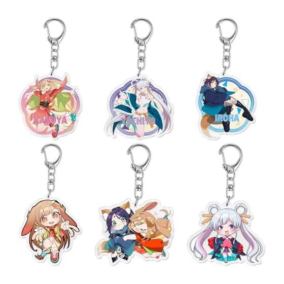 [Fantasyon] Kaguya-hime Keychain Set (6 pcs) - Kaguyahime, Sayoha Sakiyori, Yachiyo Tsukimi Anime Goods, Lightweight, Portable, Bag Charm, Keyring,