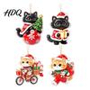 Acrylic Hanging Decor 2 Pcs Christmas Ornament Crystal Snowman Cat Santa Pattern Decoration Celebration Supplies Double Sided 2D Pendant for Holiday