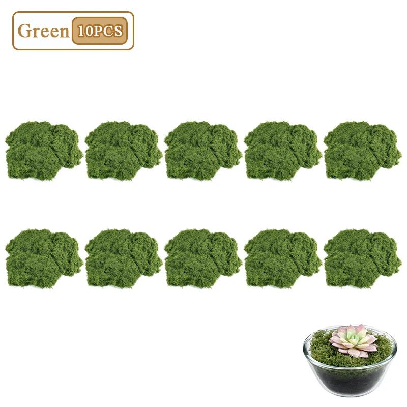 1-10PCS Artificial Moss Turf Bionic Faux Greenery Micro Landscape Arrangement Ornaments Lawn Bonsai Potted Scenery