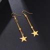Japanese and Korean Women's Sand Bead Star Fringed Long Earrings Jewelry