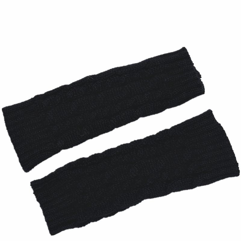 Comfortable Winter Arm Sleeves Fingerless Gloves Soft Acrylic Fibre Cable Knit Gloves For Outdoor Daily Use And Sport