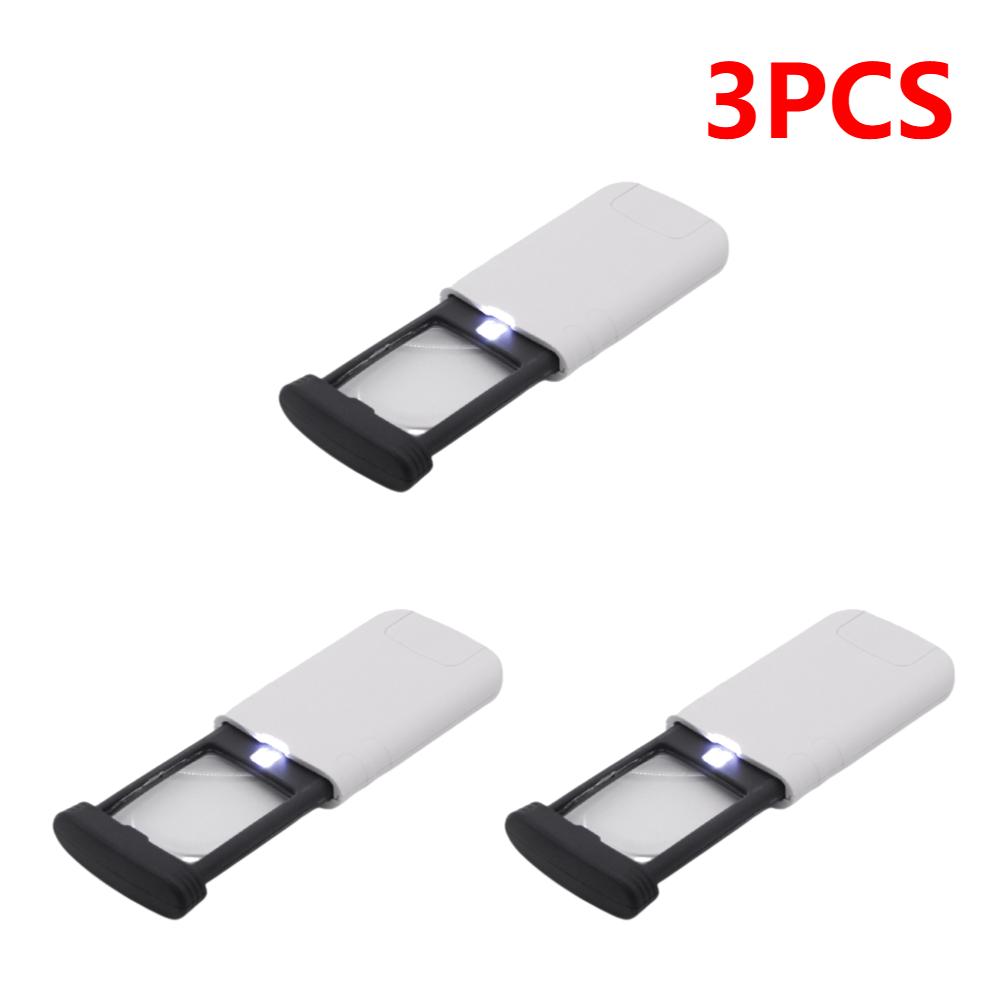 Pull-Out 4x Illuminated Lighted Magnifier with 1 LED Light Portable Pocket Loupe Magnifier for Reading Jewelry/Antique Appraisal