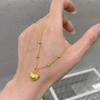Antique Gold Craftsm Brushed Heart-shaped Necklace Vintage Design New In Sweet Style Collar Chain Wedding Banquet Jewelry