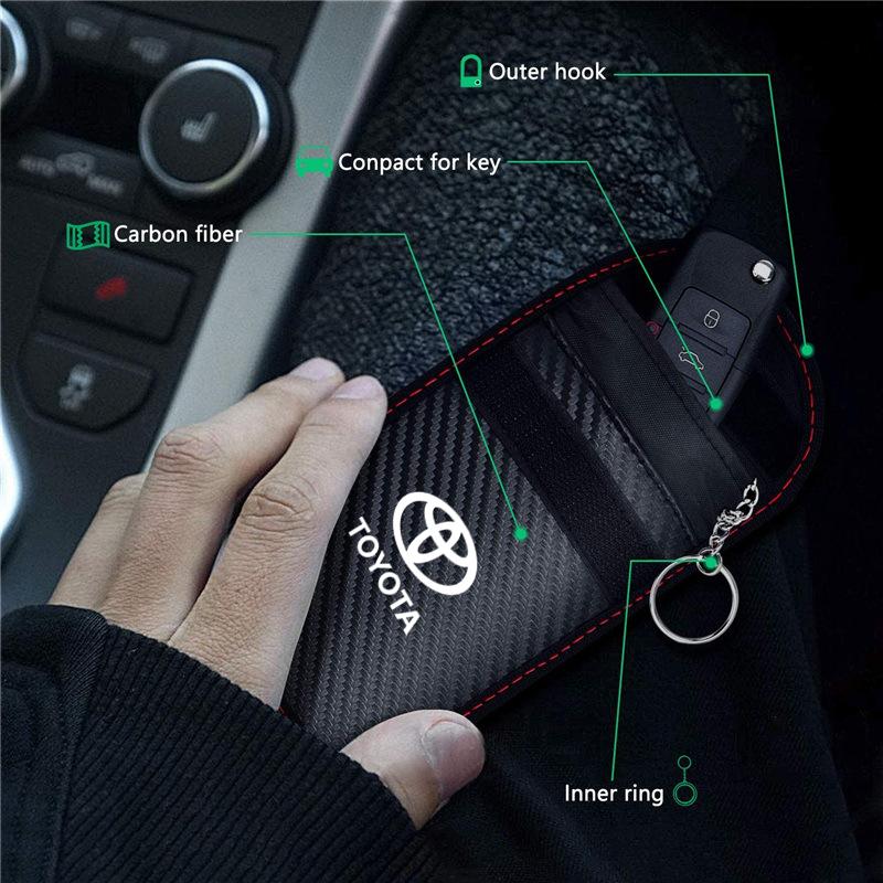 Car Key Case Signal Blocker Bag RFID Shielding Pocket For Toyota Corolla Yaris Prius CHR Aygo Camry Auris Avensis Land Cruiser 4 RB4