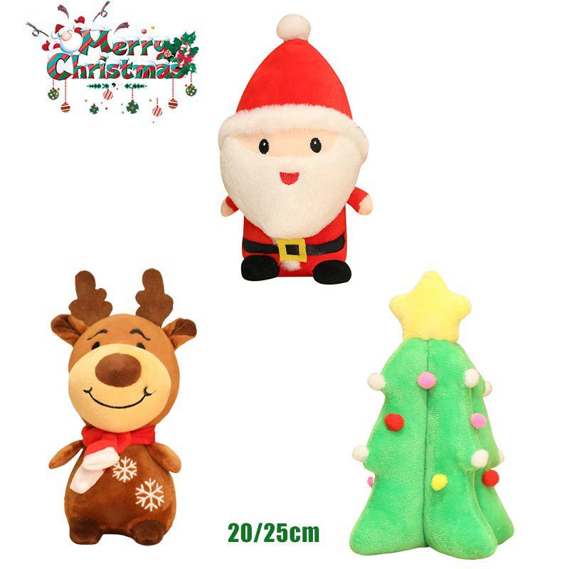Cuddly Xmas Gift For All Ages Santa Claus Deer Plush Toy Soft Stuffed Dolls
