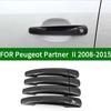 For Peugeot Partner II 2008-2015 Accessory Carbon Fibre Pattern Car Door Handle Covers Trim 2009 2010 2011 2012 2013 2014
