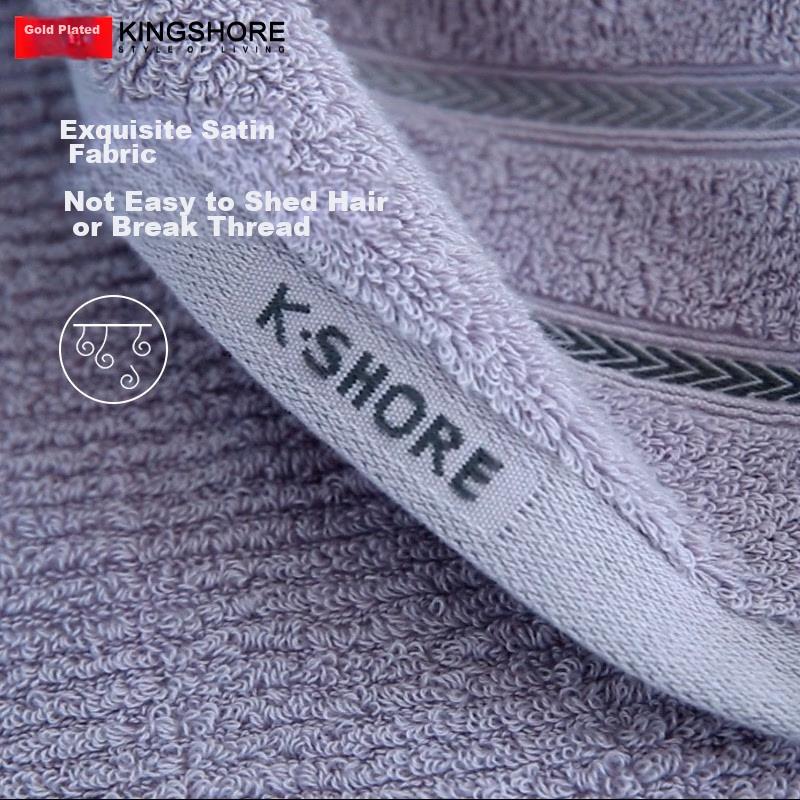 KING SHORE Bath Towel, Class A Pure Cotton, Extra Large And Thick, for Adults, Soft, Absorbent, Skin-Friendly, 140*72cm, 445g, Gray