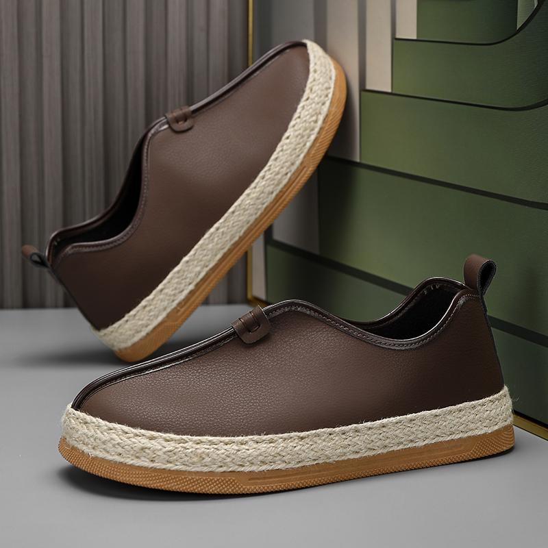 New Summer Men's Leather Moccasins Fashion Black Slip-on Men Casual Shoes Comfortable Flat Man Loafers Leisure Hey Dude Shoes