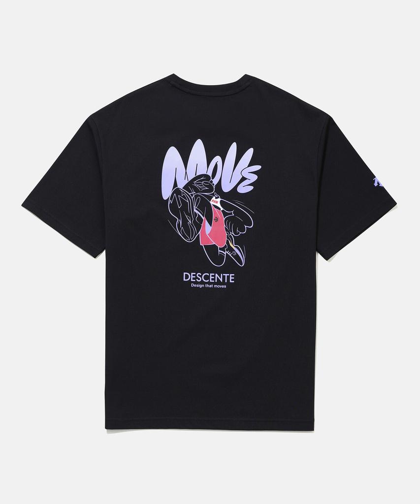 DESCENTE Movement Back Graphic Short Sleeve T-Shirt Black Sr211Ets55